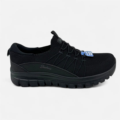 Skechers Graceful Picture Perfect Black Womens Casual Stretch Fit Sneaker