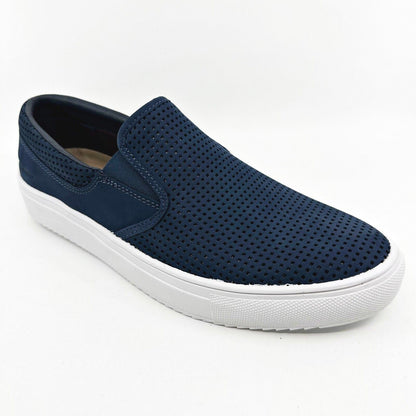 Mark Nason Razor Breakline Navy Mens Size 8.5 Leather Slip On Shoes