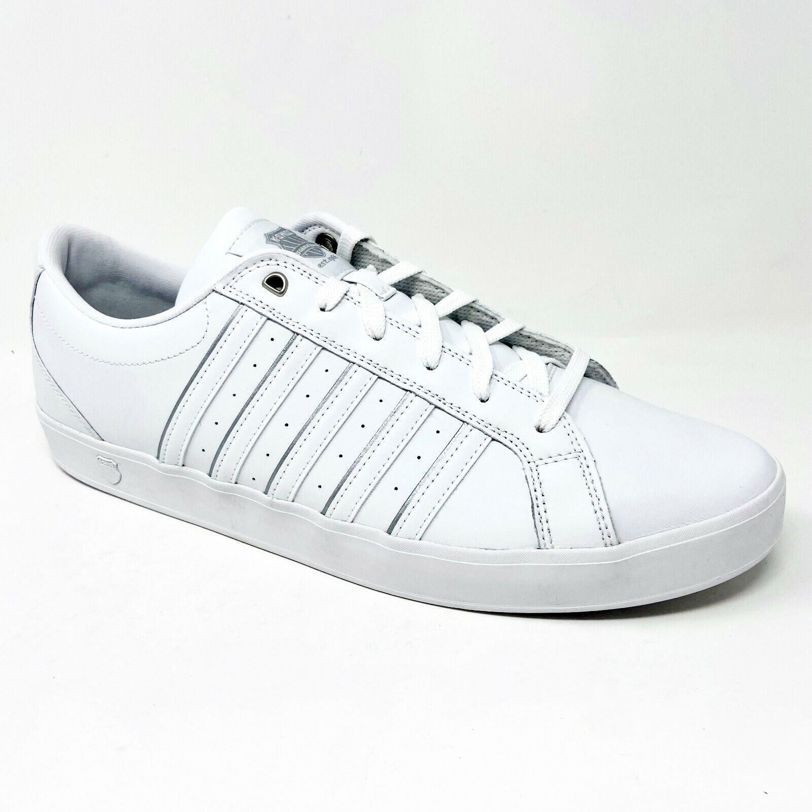 K Swiss Gallen III  Triple White Silver Mens Size 14 Casual Sneakers 01977133