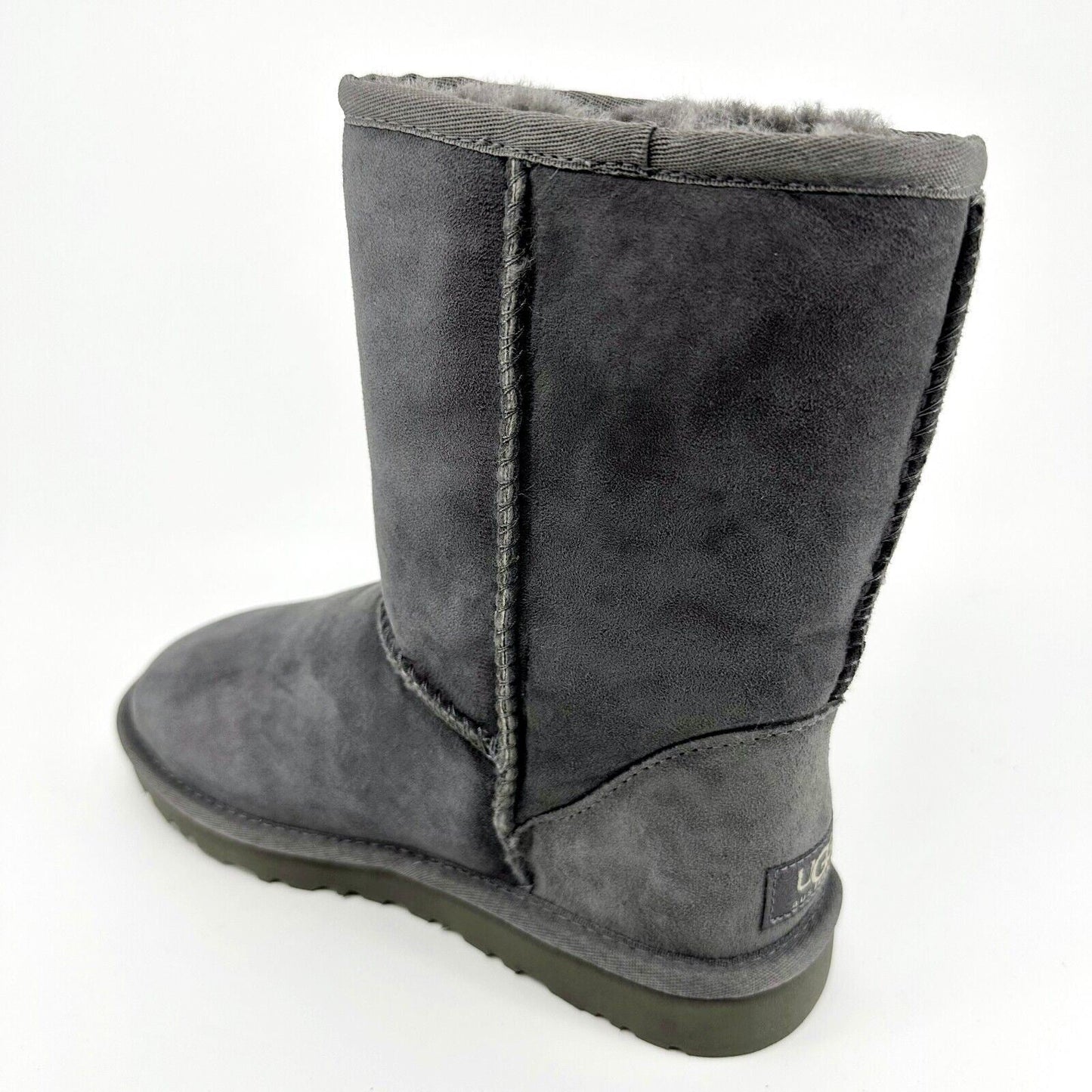UGG Classic Short Grey Womens Size 6 Sheepskin Suede Boots