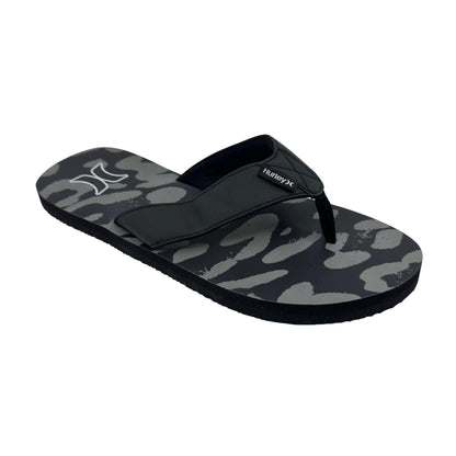 Hurley Logo Black Combo Gray Mens Sandal Pool Beach Flip Flop