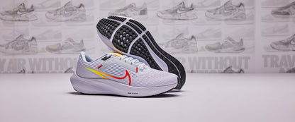 Nike Womens Pegasus 40 - White/Picante Red-Blue Tint