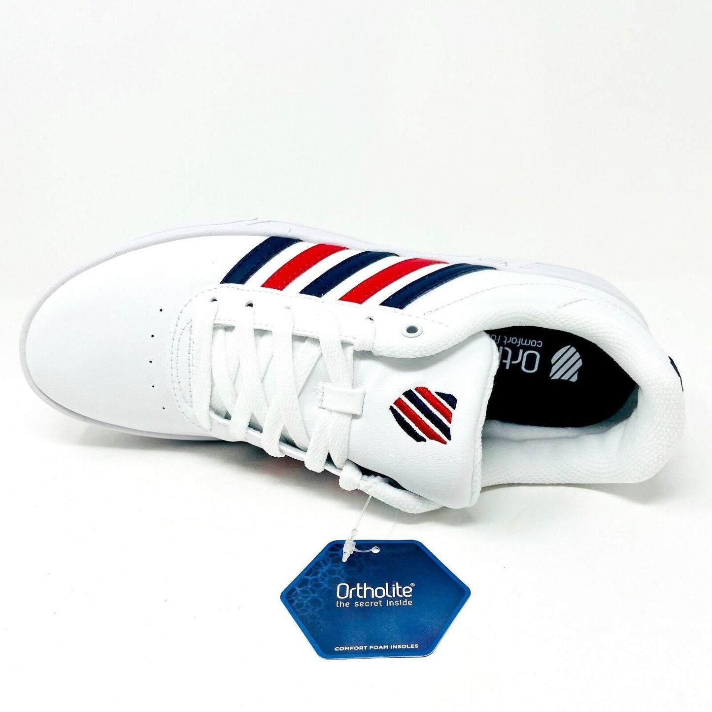 K-Swiss Court Lite Stripes White Corproate Womens Size 9.5 Sneakers 96149 113