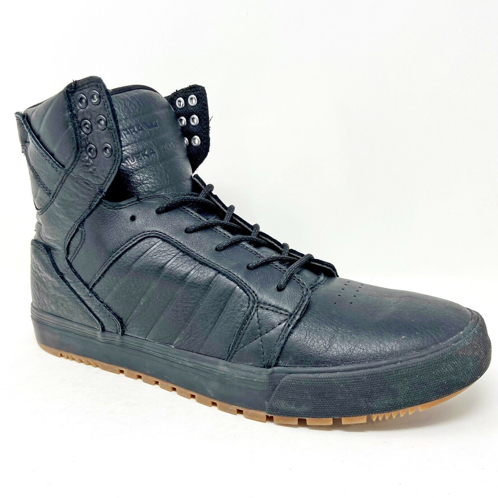 Supra Skytop Triple Black Mens Size 4 Skateboard Sneakers 08002 001
