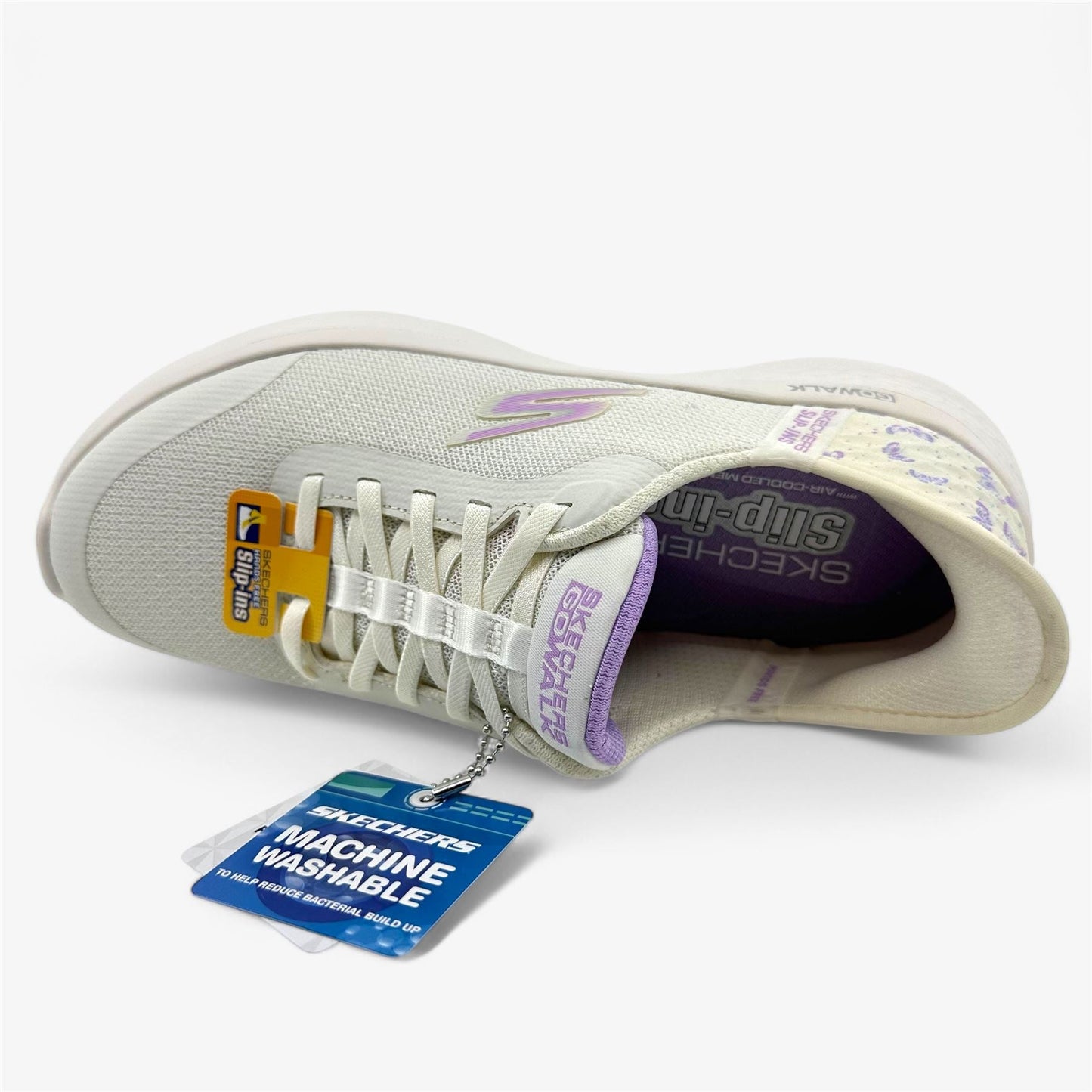 Skechers Go Walk Flex Eva Natural Purple Womens Athletic Sneaker