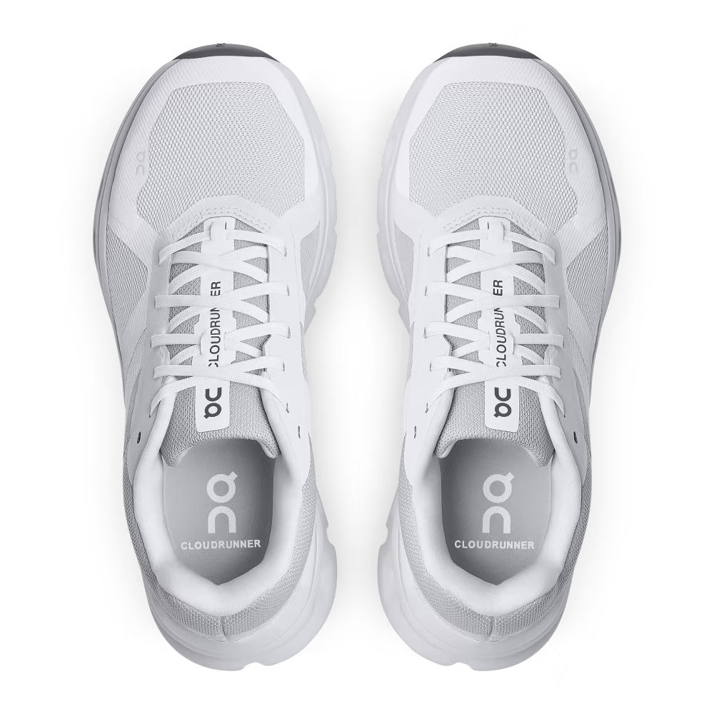 Women's Wide Fit On Cloudrunner Training Shoes - White/Frost