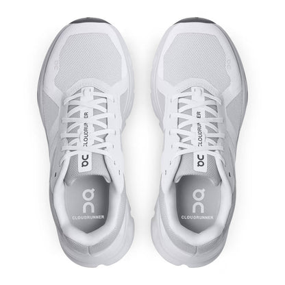 Women's Wide Fit On Cloudrunner Training Shoes - White/Frost