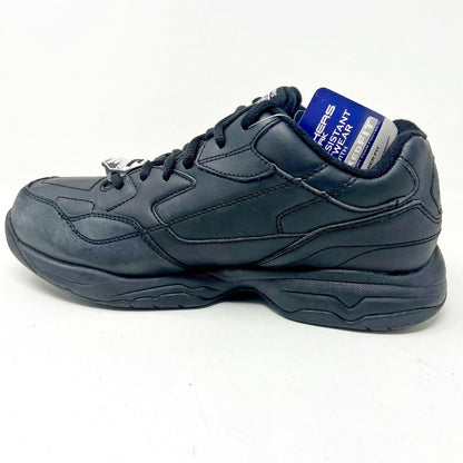 Skechers Slip Resistant Felton Albie Black Womens Relaxed Fit Crew Shoes