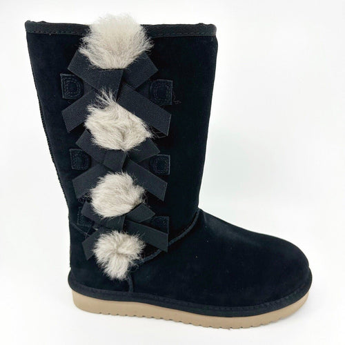 Koolaburra by UGG Victoria Tall Womens Black Faux Fur Shearling Suede Boots