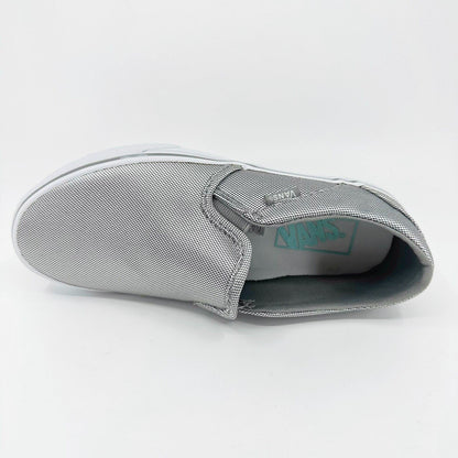 Vans Asher (Textile) Silver White Gray Womens Size 6 Casual Slip On Shoes