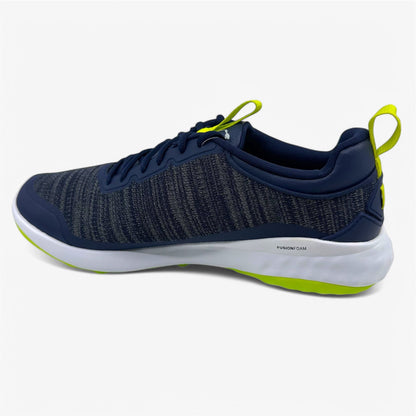 PUMA Fusion Pro Navy Silver Lime Mens Extra Wide Spikeless Golf Shoes