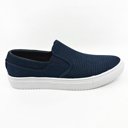 Mark Nason Razor Breakline Navy Mens Size 8.5 Leather Slip On Shoes