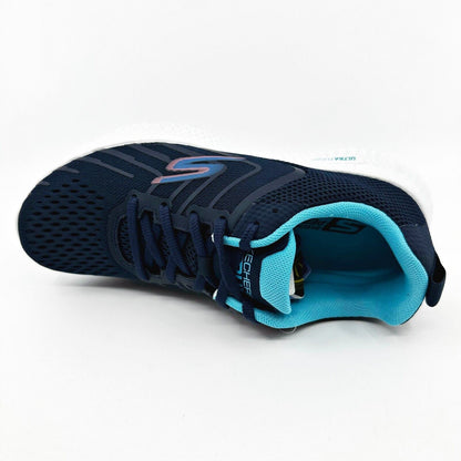 Skechers Go Run Power Fleetz Navy Blue Womens Athletic Running Shoes