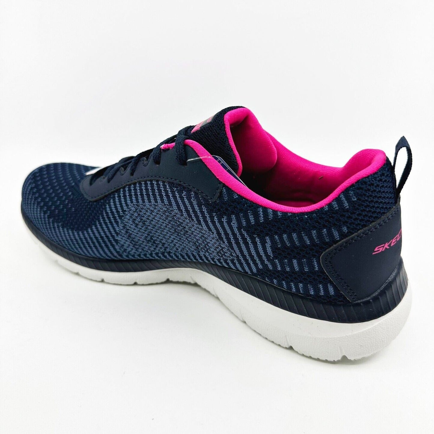 Skechers Bontiful Purist Navy Hot Pink Womens Athletic Shoes
