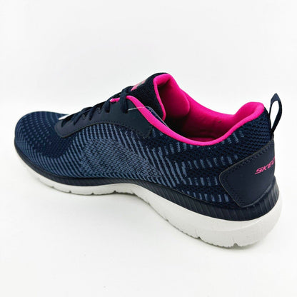 Skechers Bontiful Purist Navy Hot Pink Womens Athletic Shoes