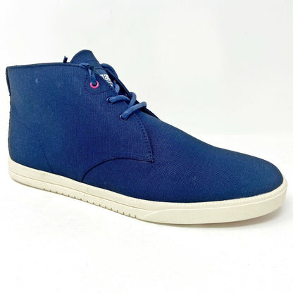 Clae Strayhorn Textile Deep Navy Waxed Canvas Mens Premium  Casual Sneakers