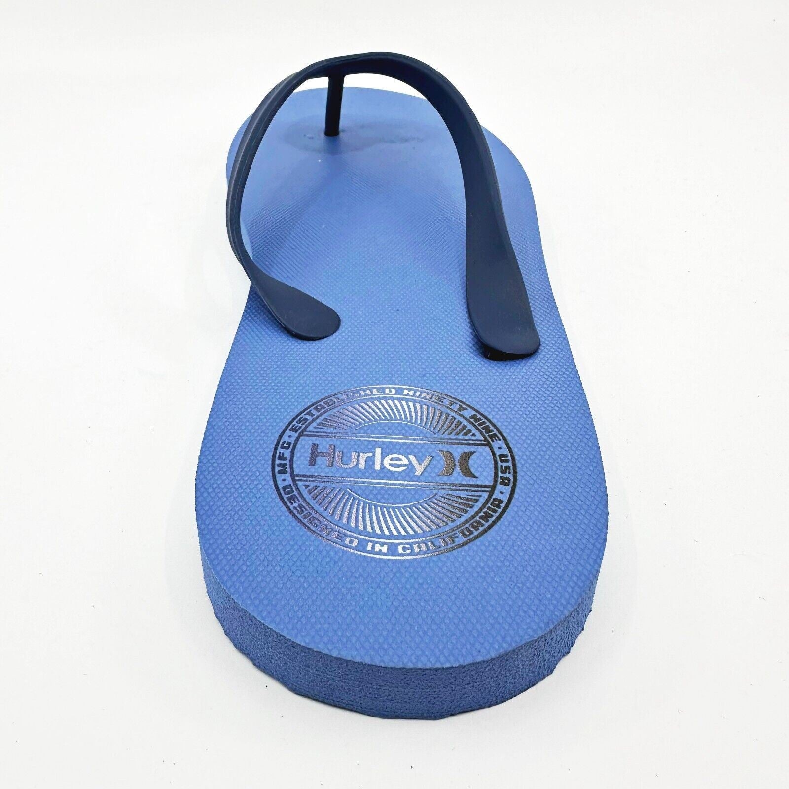Hurley Mens Blue Logo Flip Flop Pool Beach Sandals