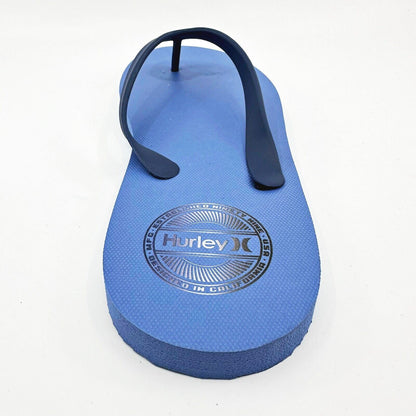 Hurley Mens Blue Logo Flip Flop Pool Beach Sandals