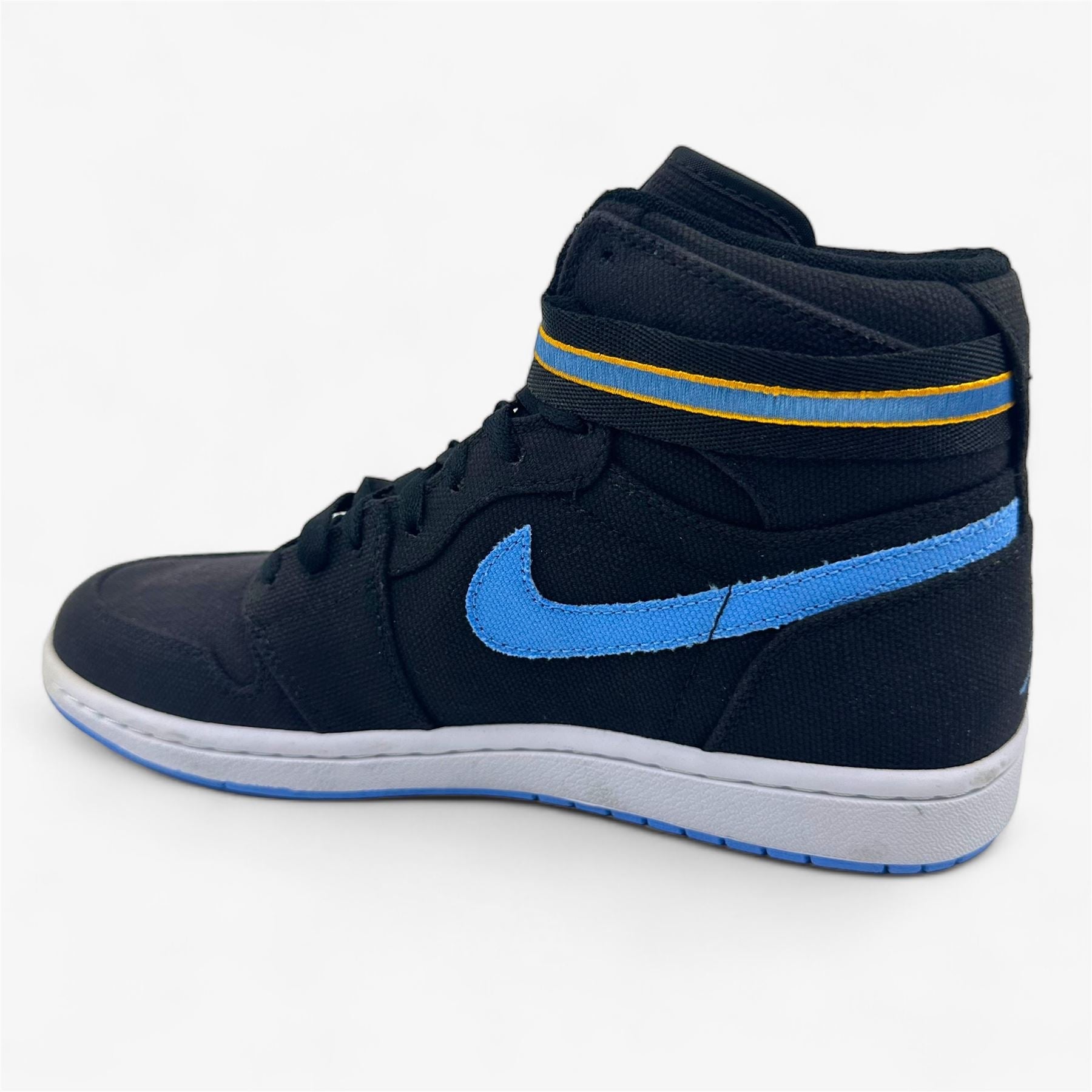 Jordan Air Jordan 1 High Strap Black University Blue White Mens Sneaker