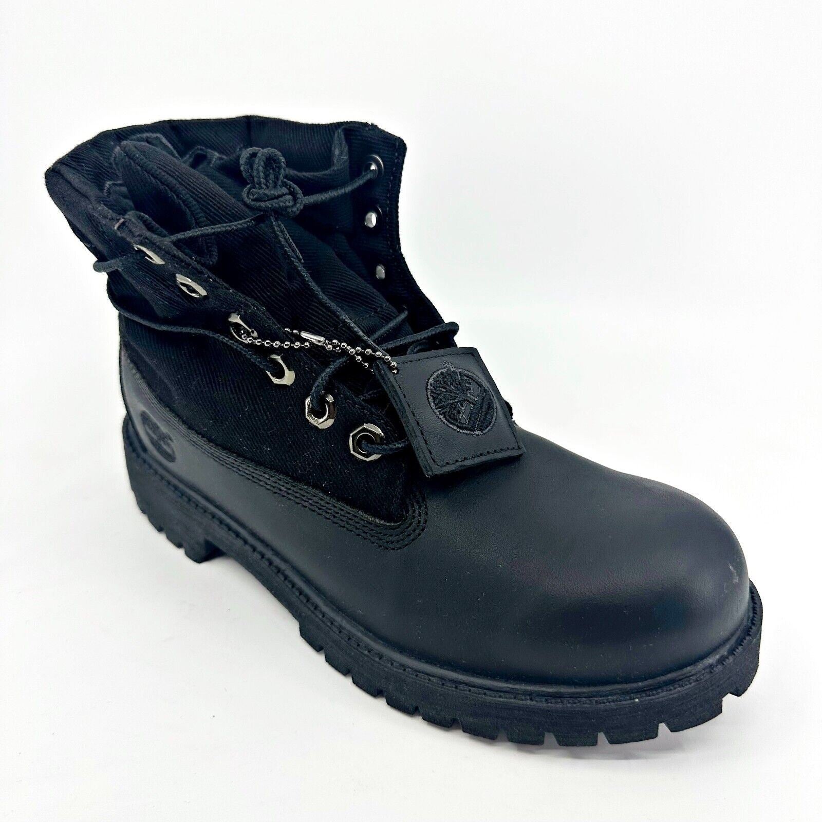 Timberland 6 In Roll Top Waterproof Convesso Black Kids Junior Boots 22960