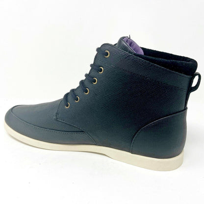 Clae Hamilton Black Debossed Leather Mens Size 8.5 Mid Casual Sneakers