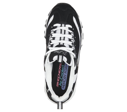 Women's Wide Fit Skechers 11930 D'Lites Biggest Fan Trainers