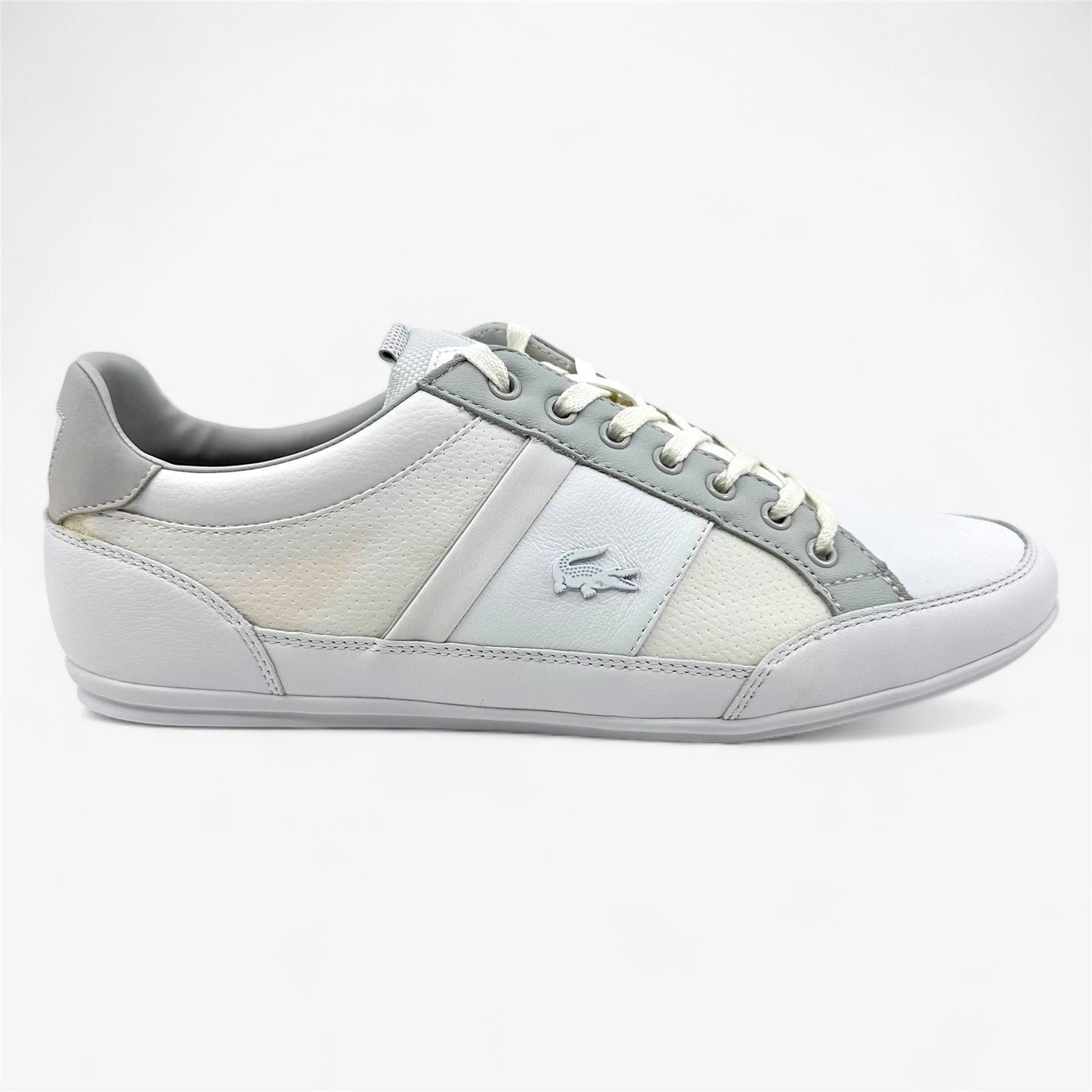 Lacoste Chaymon PRM US SPM White Light Gray Mens Casual Sneaker