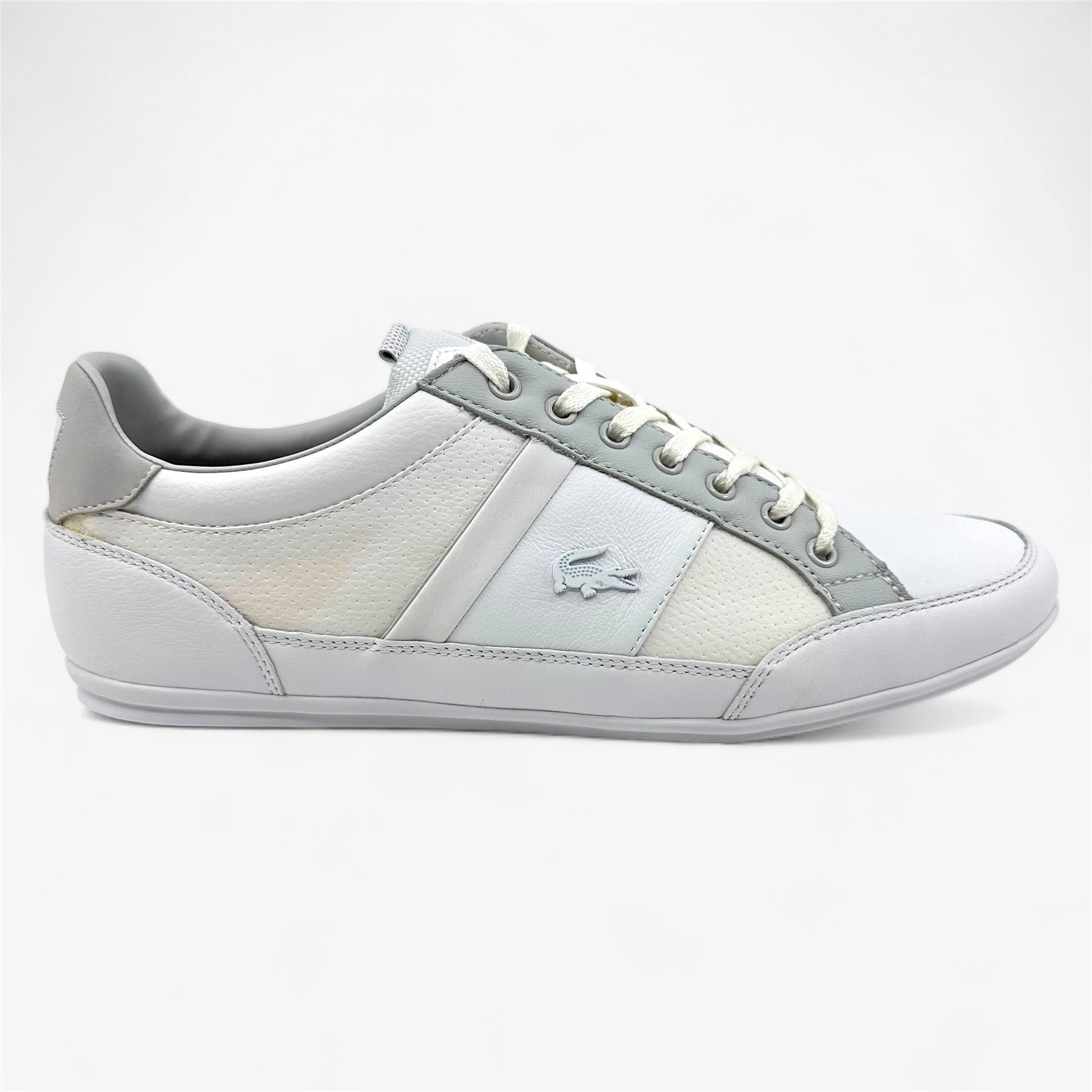 Lacoste Chaymon PRM US SPM White Light Gray Mens Casual Sneaker