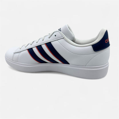 Adidas Grand Court 2.0 White Dark Blue Preloved Scarlet Mens Athletic Sneaker