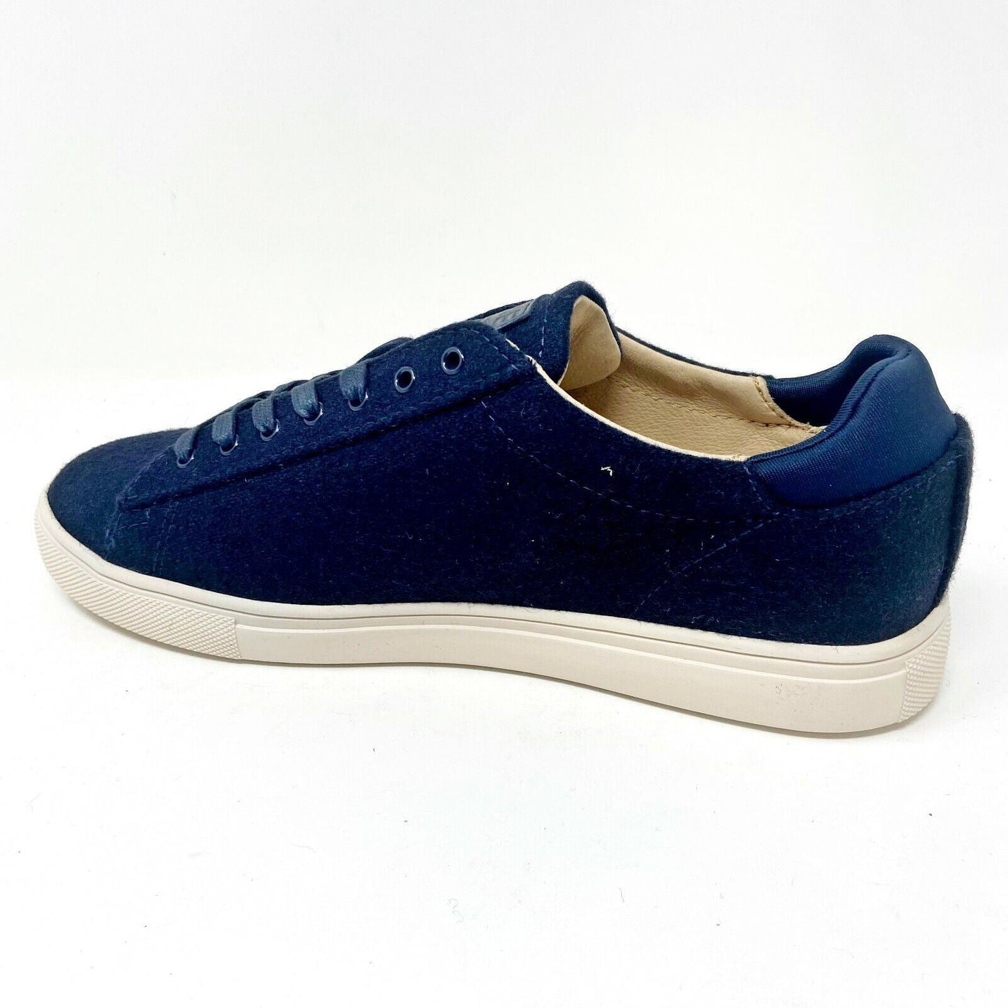 Clae Bradley Textile Deep Navy Wool Cream Mens Casual Sneakers
