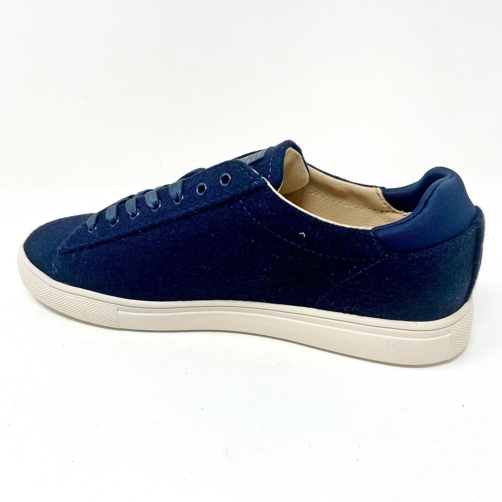 Clae Bradley Textile Deep Navy Wool Cream Mens Casual Sneakers