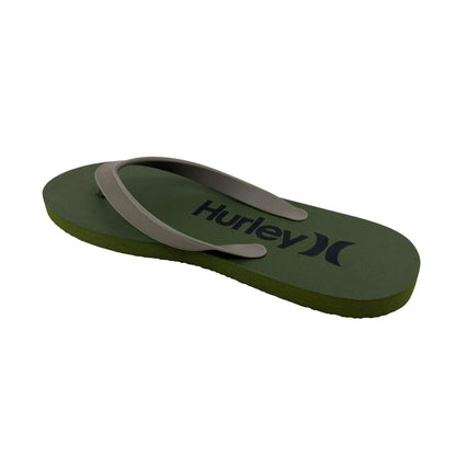 Hurley Logo Olive Khaki Mens Sandal Pool Beach Flip Flop