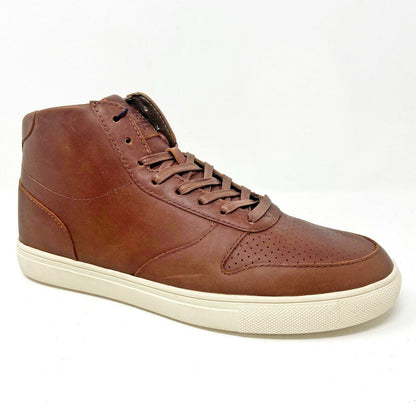 Clae Gregory Mid Chestnut Oiled Leather Mens Premium Casual Sneakers