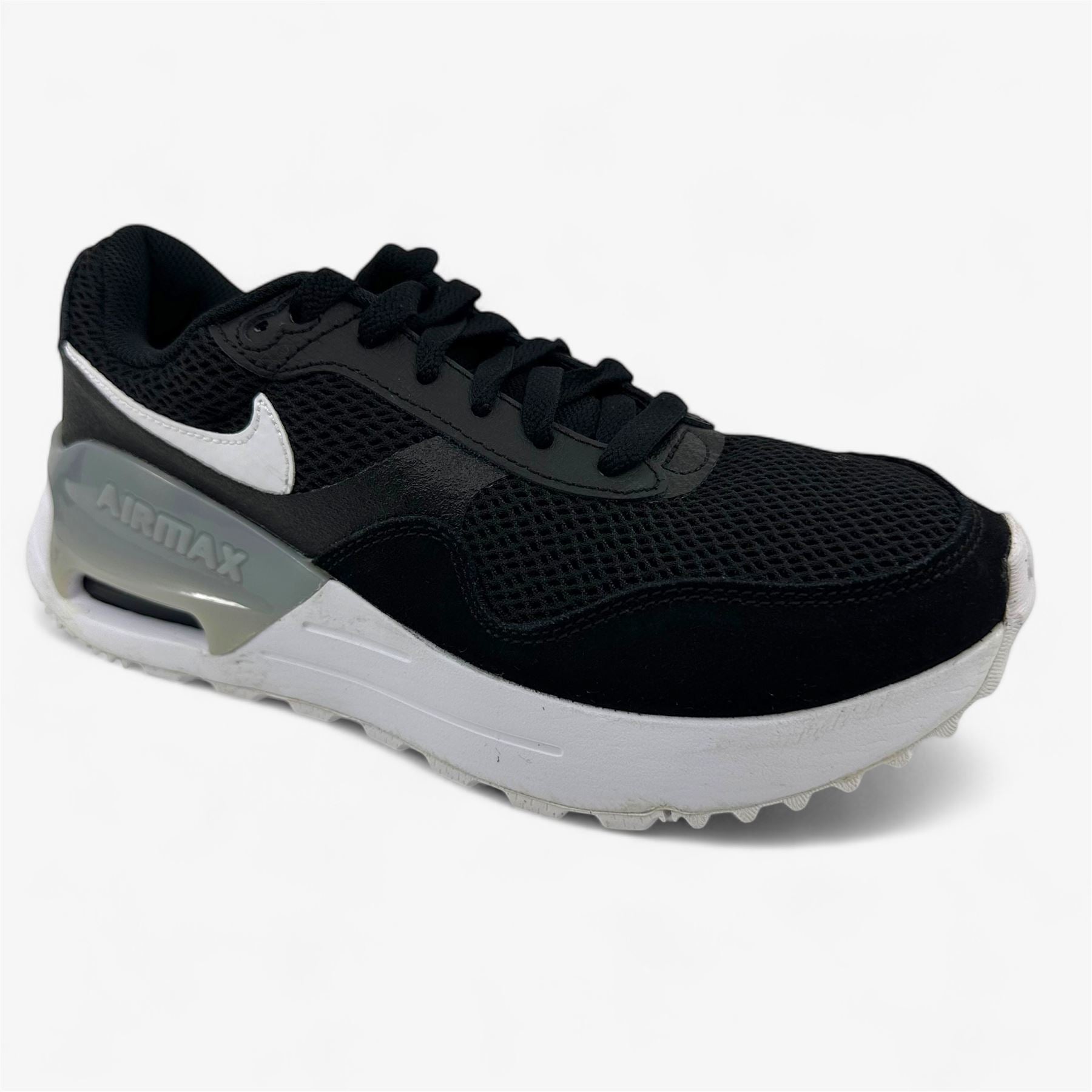 Nike Air Max System Black White Wolf Grey Mens Size 7.5 Athletic Sneaker