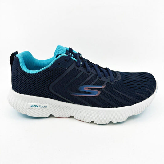 Skechers Go Run Power Fleetz Navy Blue Womens Athletic Running Shoes