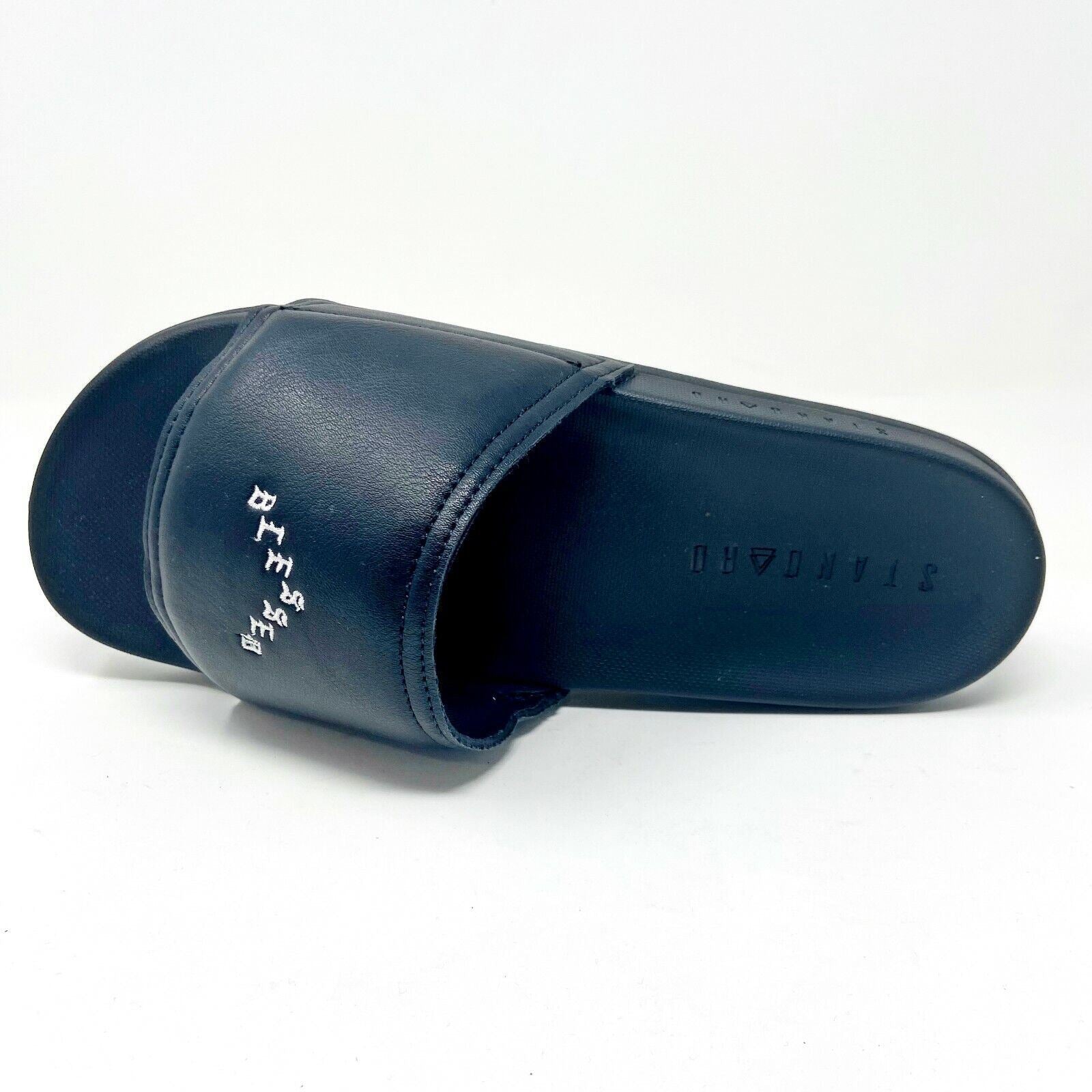 STNDRD Standard Los Angeles Monaco Blessed Black Womens Slides Sandals