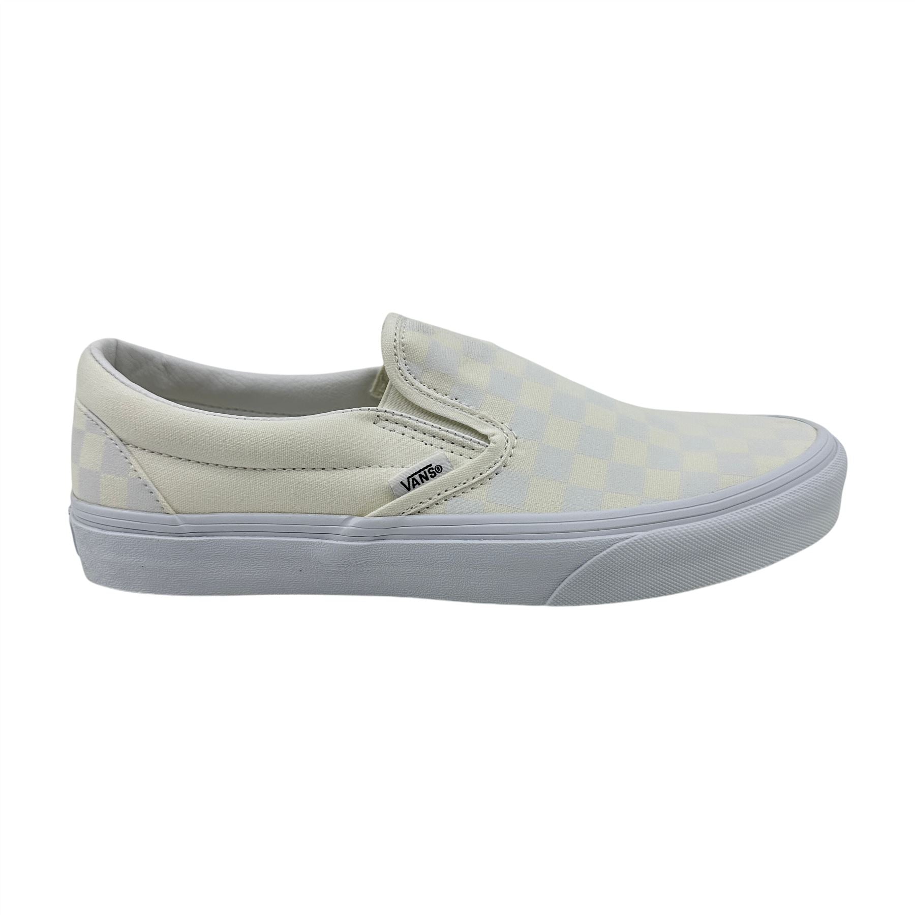 VANS Classic Slip On Checkerboard True White Mens Athletic Sneaker