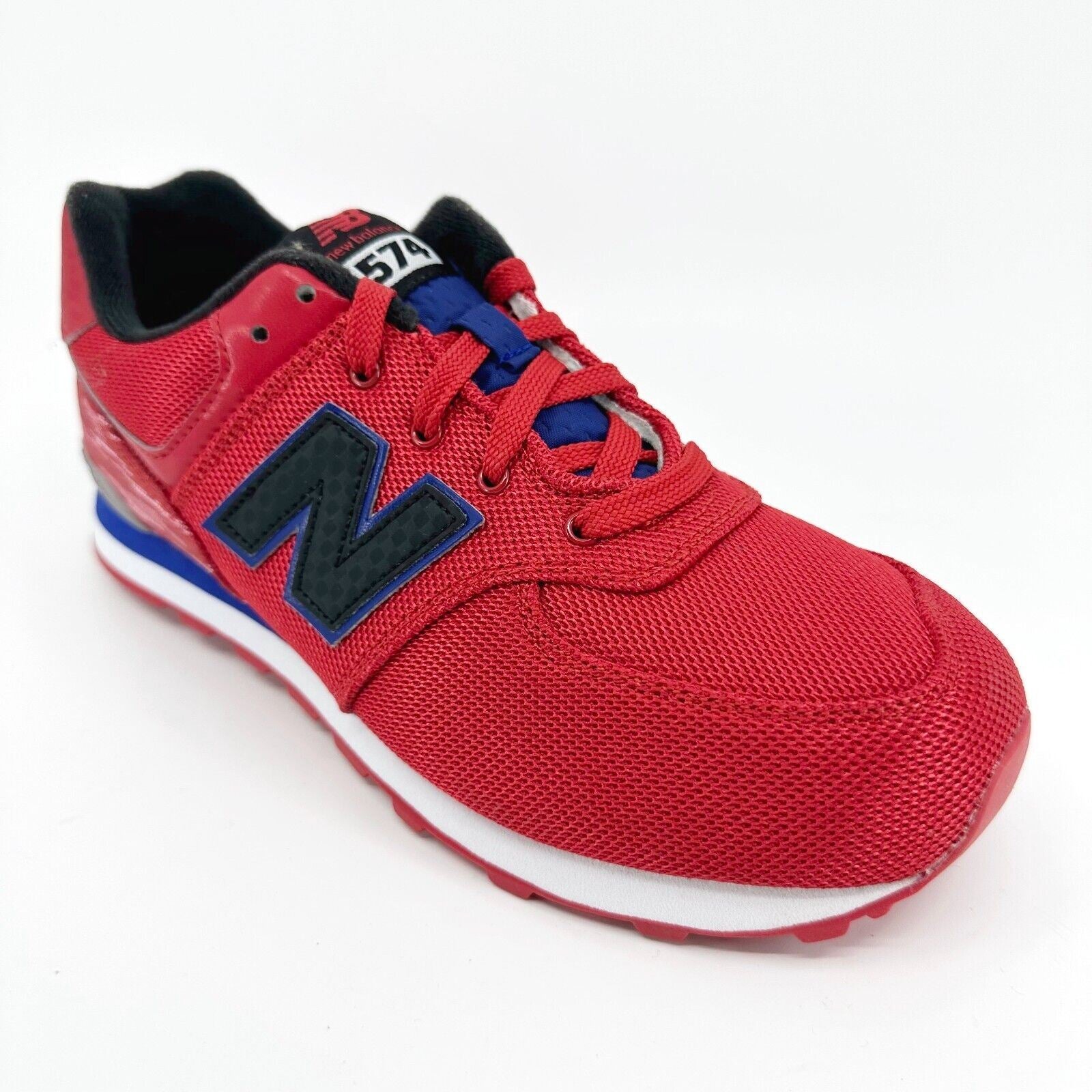 New Balance 574 Classics Red Black Blue Kids Running Sneakers KL574WSG