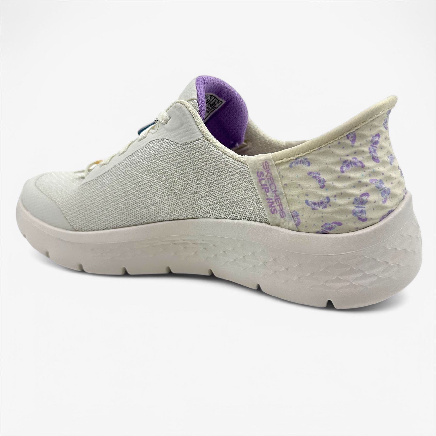 Skechers Go Walk Flex Eva Natural Purple Womens Athletic Sneaker
