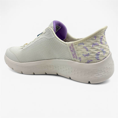 Skechers Go Walk Flex Eva Natural Purple Womens Athletic Sneaker