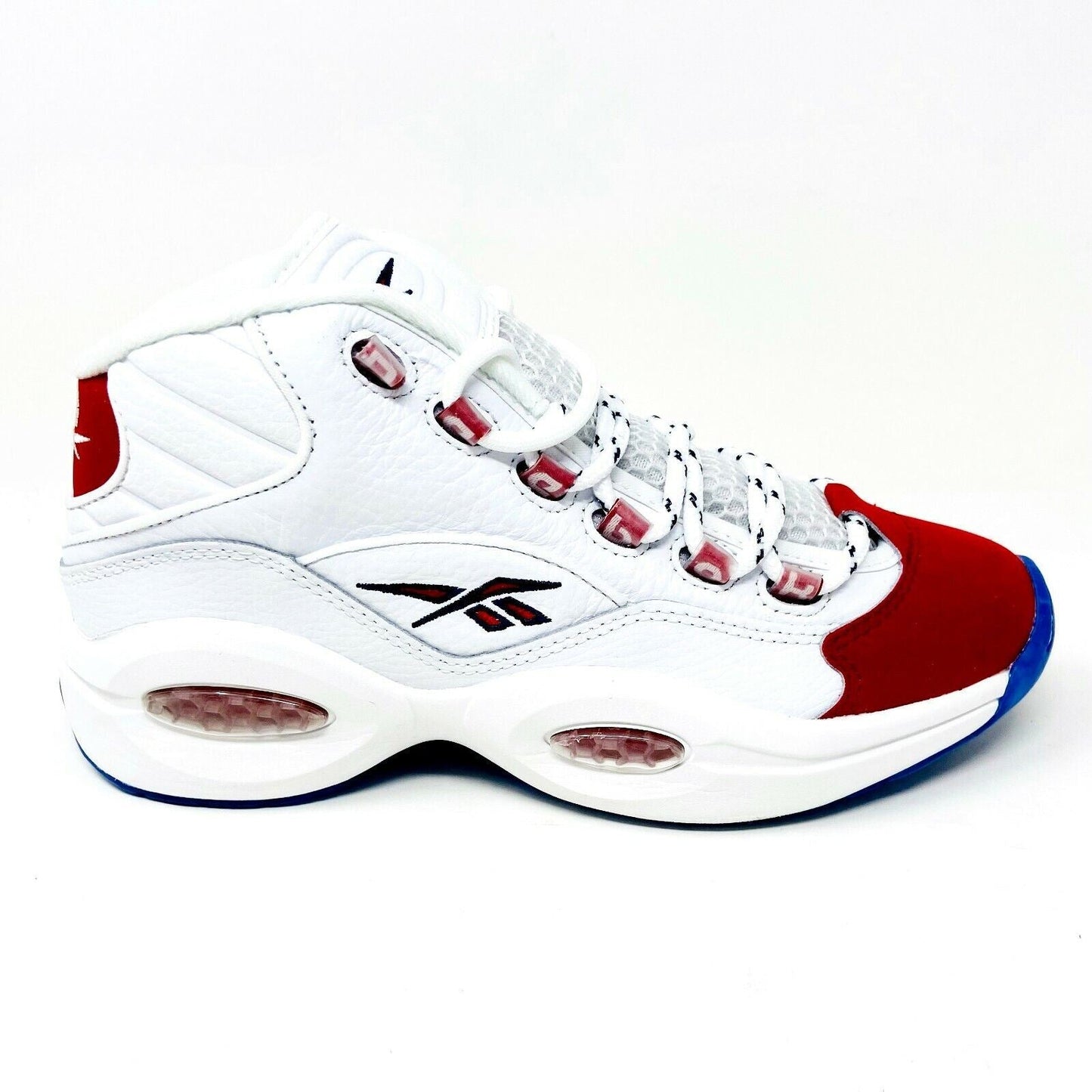 Reebok Question Mid OG Red Toe 25th Anniversary Mens Basketball Sneakers FY1018