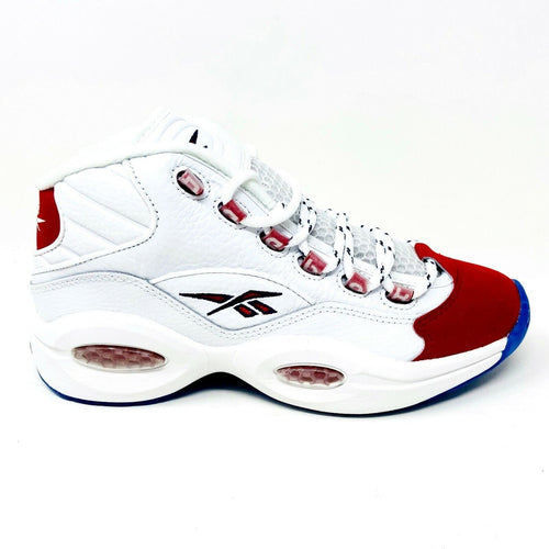 Reebok Question Mid OG Red Toe 25th Anniversary Mens Basketball Sneakers FY1018