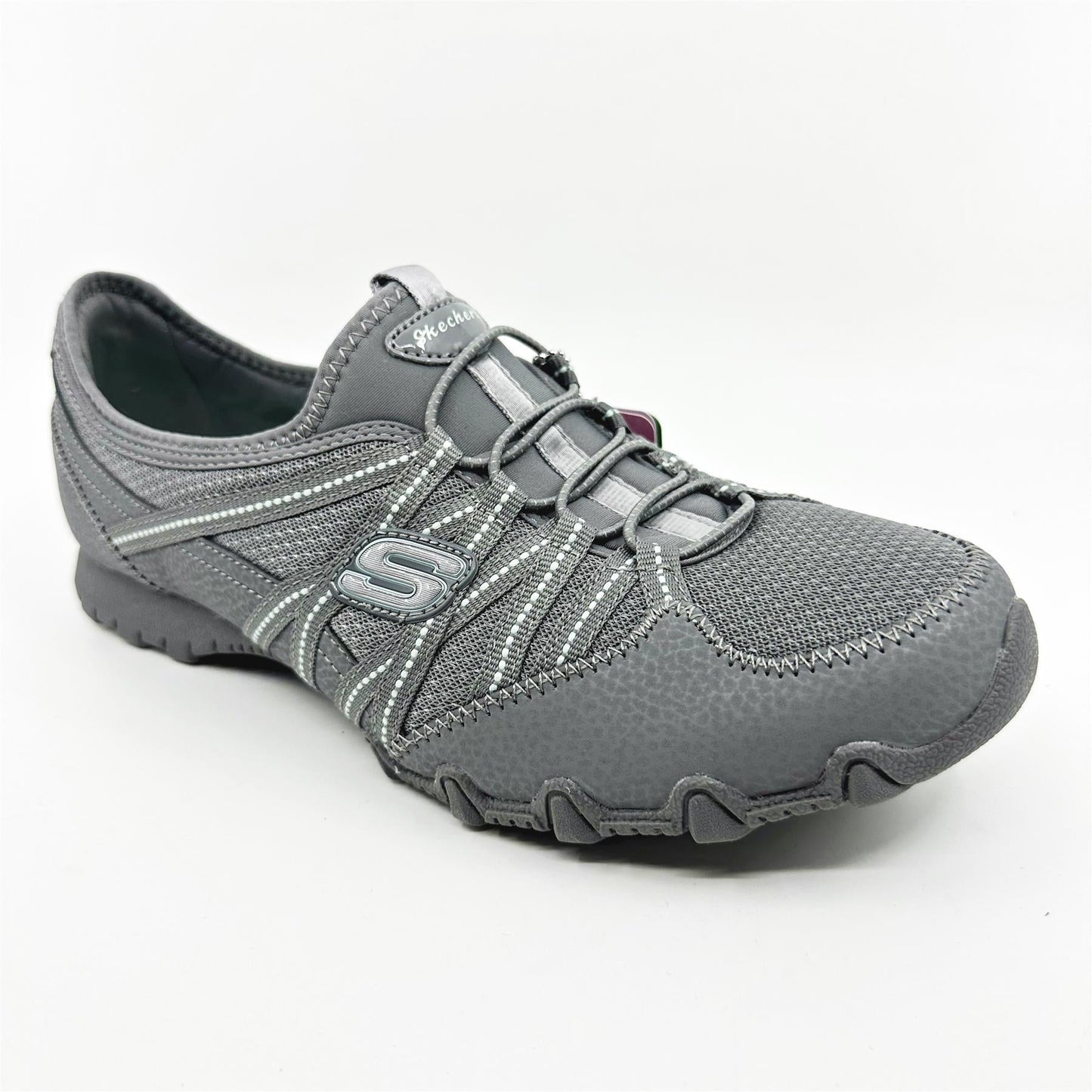 Skechers Bikers Lite Relive Gray Multi Womens  Slip On Sneakers