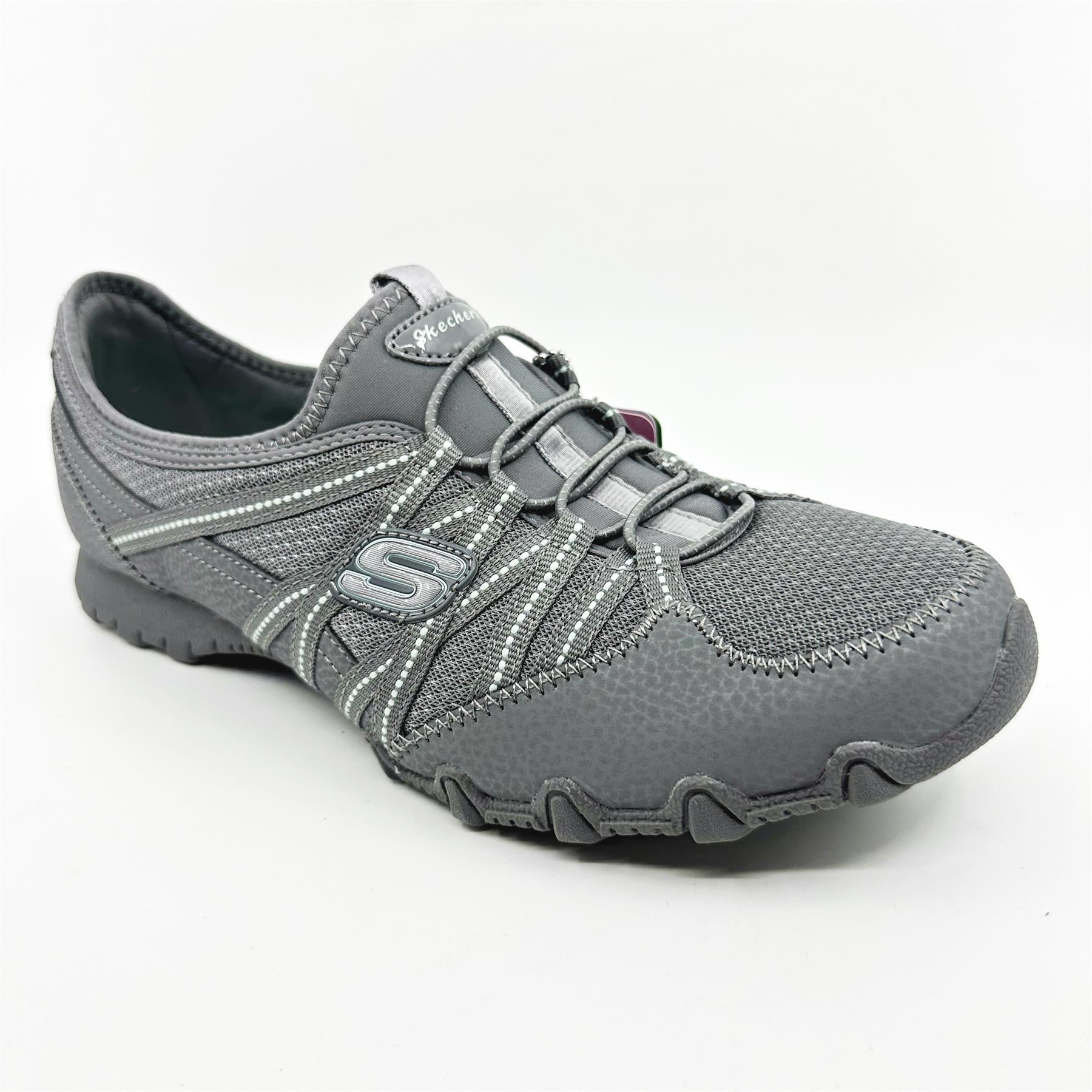 Skechers Bikers Lite Relive Gray Multi Womens  Slip On Sneakers
