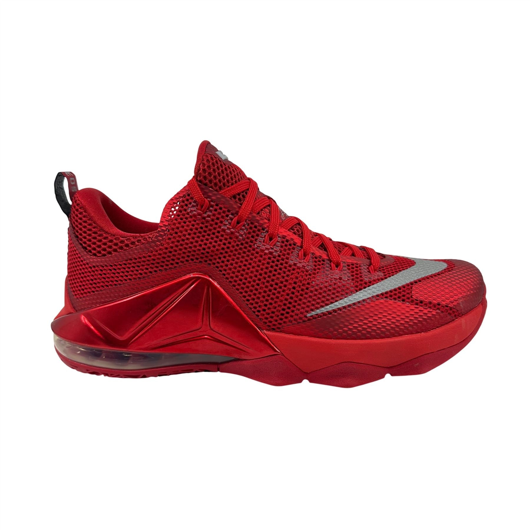 Nike Lebron XII Low Unversity Red Silver Mens Size 11 Athletic Sneaker