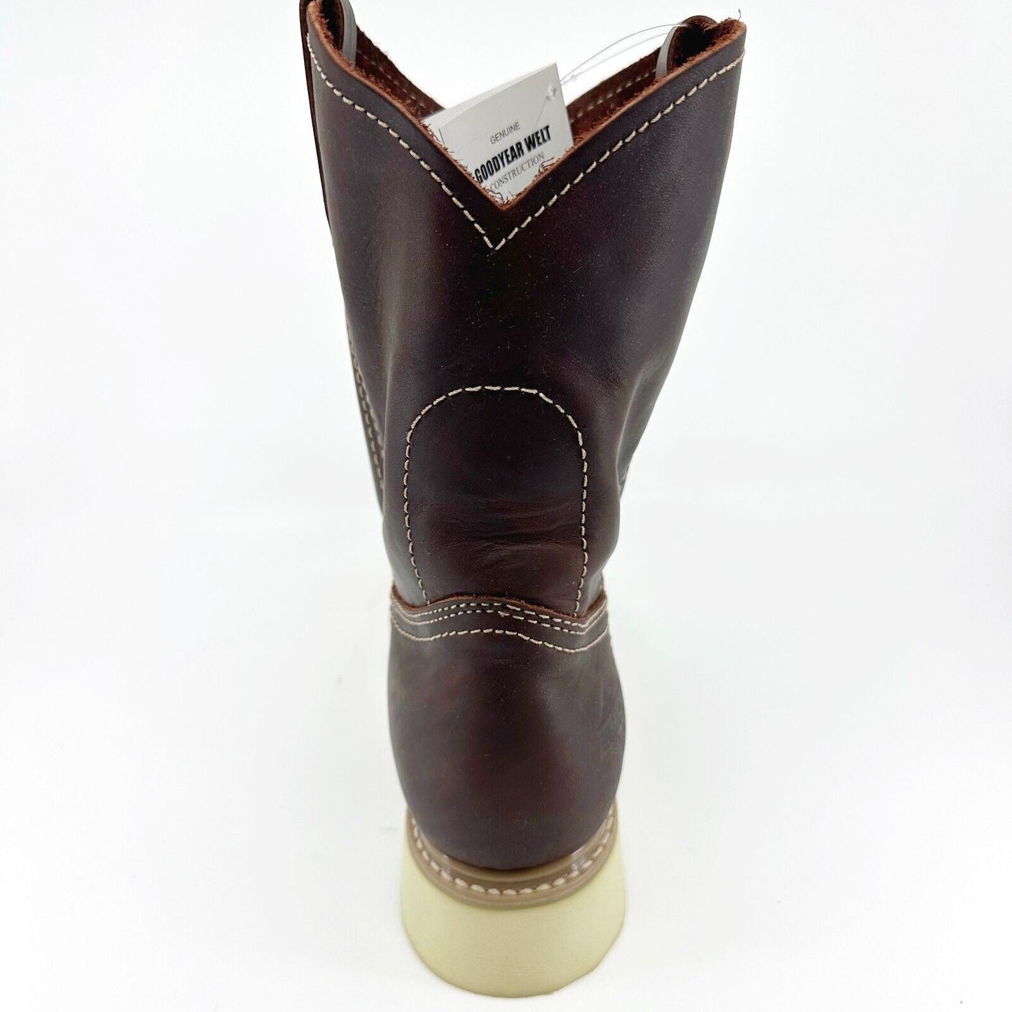 Bonanza 10" Wellington Goodyear Welt Brown Leather Mens Steel Toe Boots BAT102