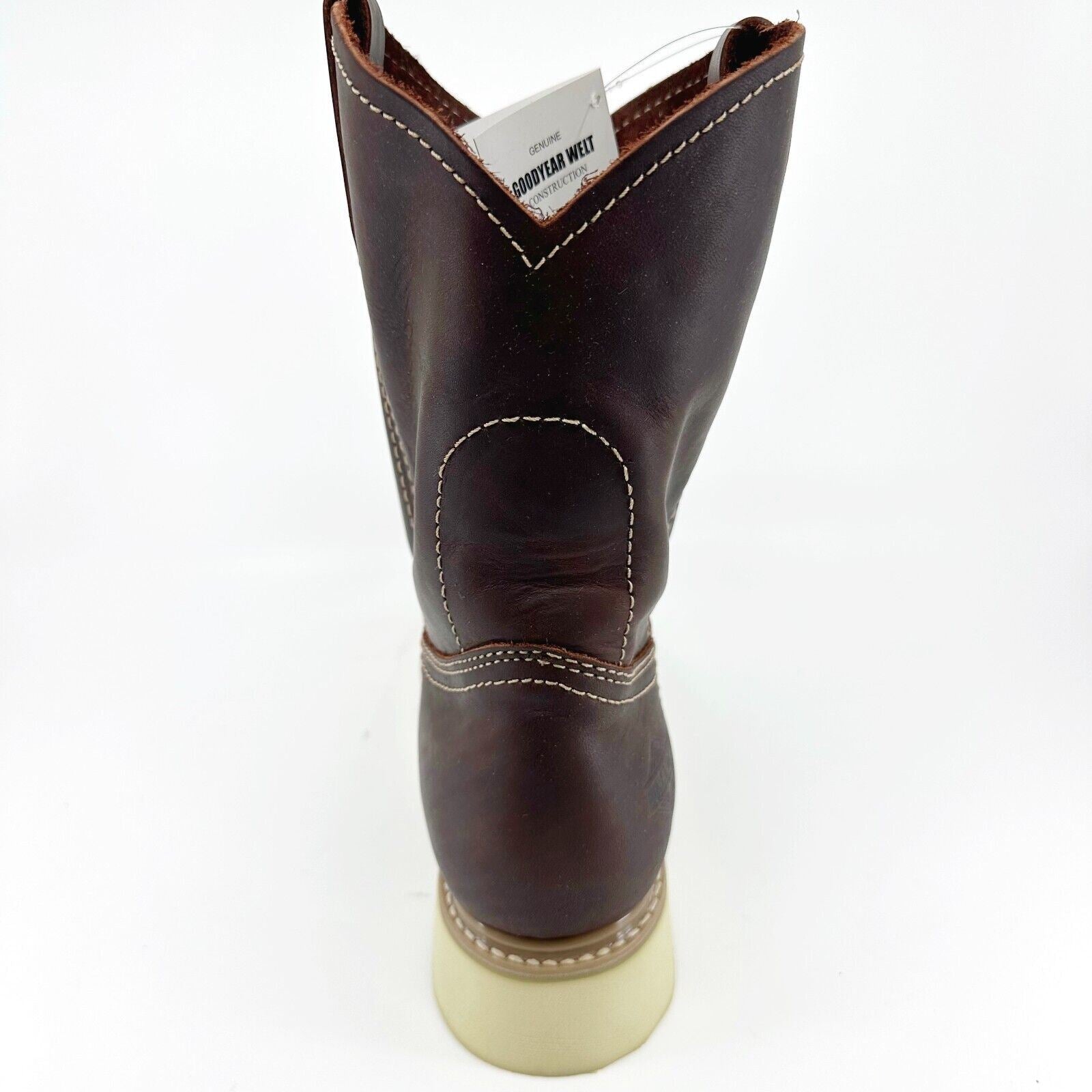 Bonanza 10" Wellington Goodyear Welt Brown Leather Mens Steel Toe Boots BAT102