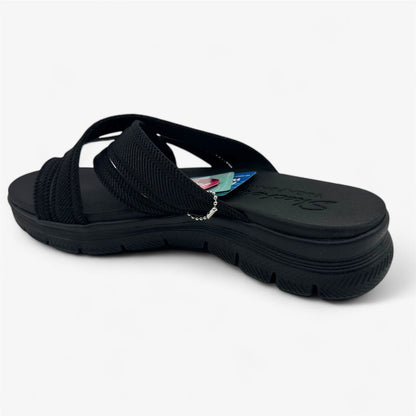 Skechers Flex Appeal 4.0 Perfect 4 You Black Womens Sandal Slip-On