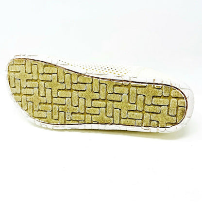 OTZ Shoes Espadrille Knit Textile White Womens Slip On Casual Shoes 74241 100
