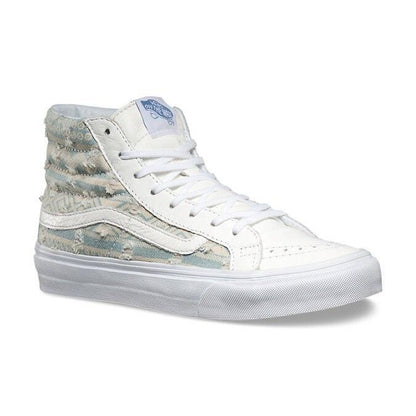 VANS Sk8 Hi Slim (Frayed Native) True White Tribal Womens Size 9.5 Casual Shoes